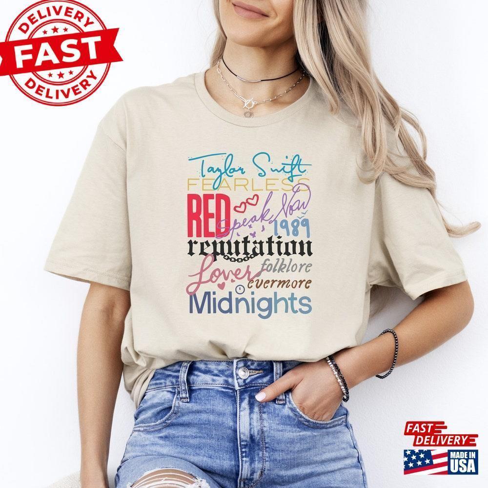 Taylor S Albums T-Shirt Tee For Music Lovers  World Unisex